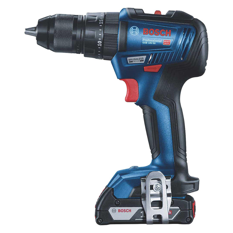 دریل پیچ گوشتی شارژی چکشی بوش مدل فوق حرفه ای  GSB 18V-50 Brushless + 2 Extra