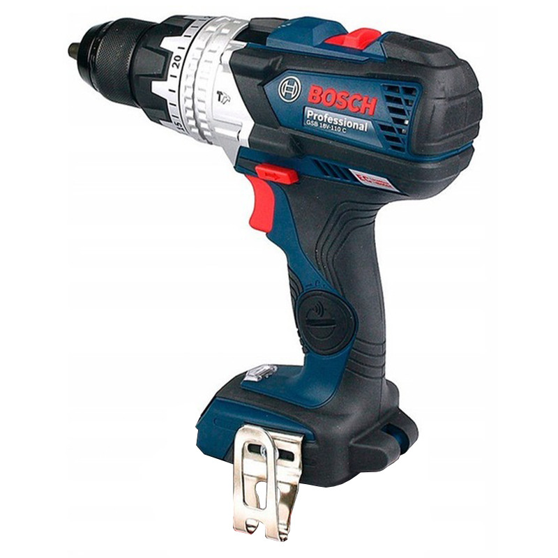 دریل پیچ گوشتی شارژی چکشی 13 میلی متری 18 ولت بوش مدل GSB 18V-110 C Brushless